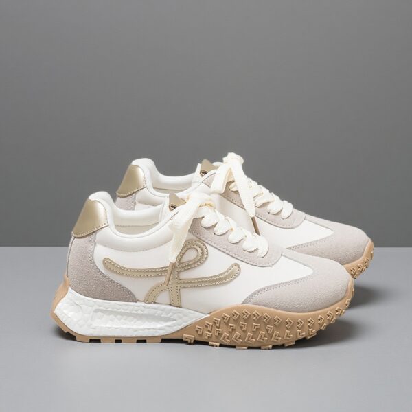 China-made thick-soled women's height-increasing sneakers with white shoes 7cm height increase F8865 - 图片 2