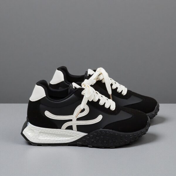 China-made thick-soled women's height-increasing sneakers with white shoes 7cm height increase F8865 - 图片 7