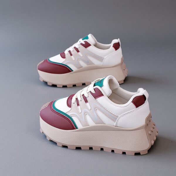 Made in China white leather shoes running sports Cortez shoes for women HL879-1 - 图片 4