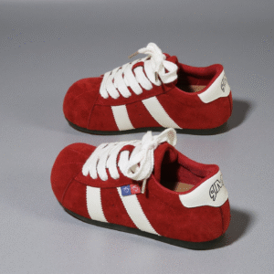 China German Army Trainer manufactures women's flat red laced board shoes K212