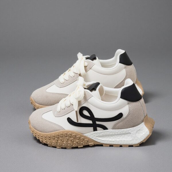 China-made thick-soled women's height-increasing sneakers with white shoes 7cm height increase F8865 - 图片 6
