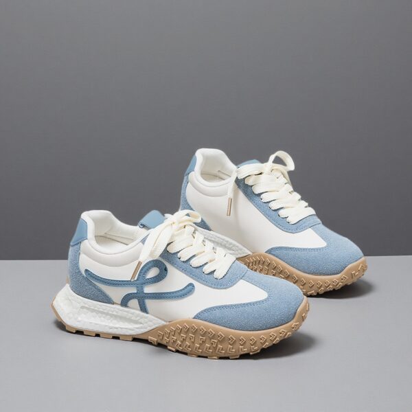 China-made thick-soled women's height-increasing sneakers with white shoes 7cm height increase F8865 - 图片 5