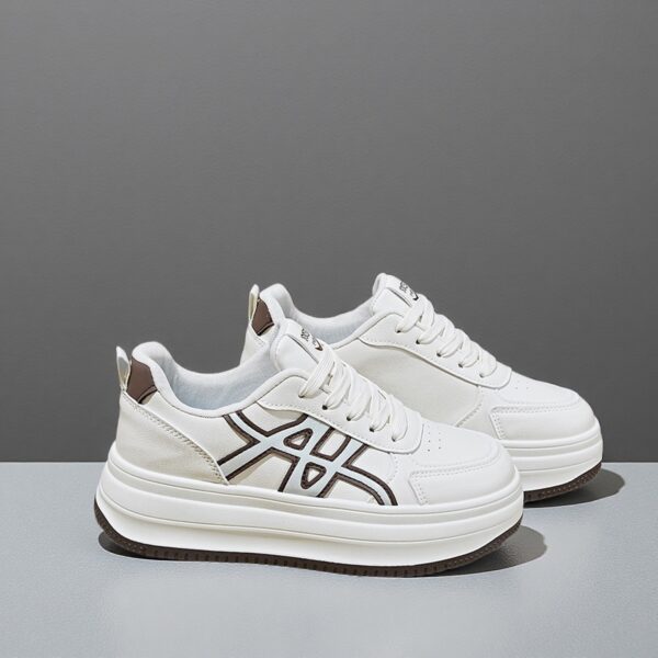 China-made thick-soled women's height-increasing sneakers with white shoes 5cm height increase NK882 - 图片 2