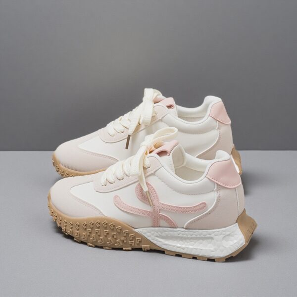 China-made thick-soled women's height-increasing sneakers with white shoes 7cm height increase F8865 - 图片 4