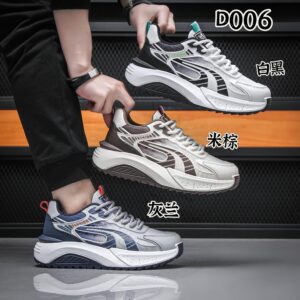 Men's thick sole height increase sneakers breathable running dad shoes D006