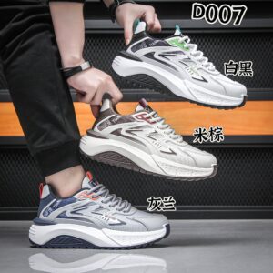 Men's thick sole height increase sneakers breathable running dad shoes D007
