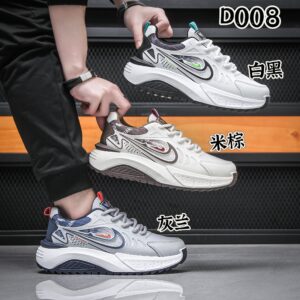 Men's thick sole height increase sneakers breathable running dad shoes D008