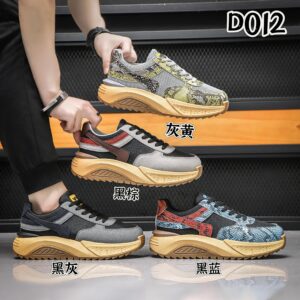 Men's thick sole height increase sneakers breathable running dad shoes D012