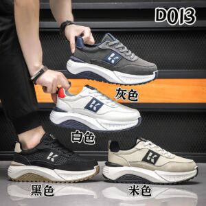 Men's thick sole height increase sneakers breathable running dad shoes D013