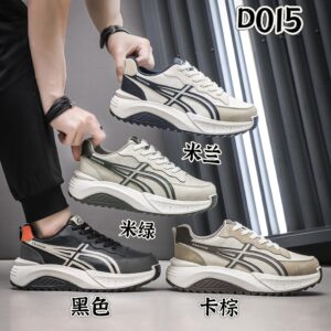 Men's thick sole height increase sneakers breathable running dad shoes D015