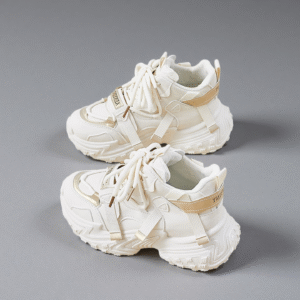 White shoes for women with thick soles and complex design FB9905-6