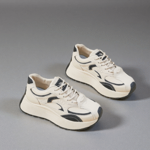 Thick sole inner height white leather surface waterproof sports shoes ZY2017