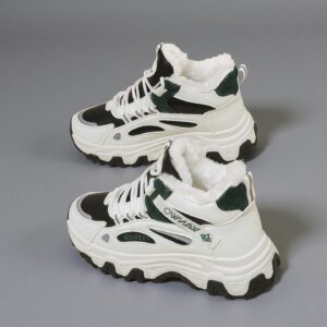 Waterproof, slip-resistant, fleece-wrapped warm cotton shoes for women in winter Q7815