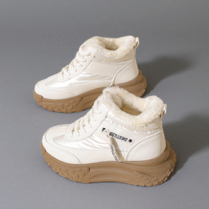 Waterproof, slip-resistant, fleece-wrapped warm cotton shoes for women in winter K6727