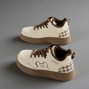 Cozy white leather women's shoes with plush lining Y211-2