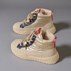 Waterproof, slip-resistant, fleece-wrapped warm cotton shoes for women in winter K5205