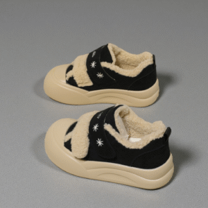 Winter warm, thick-soled, fleece-lined cotton shoes with Velcro fastening for women Y305