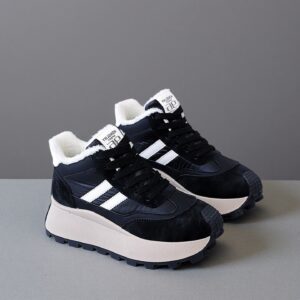 Winter suede-lined waterproof women's high-top snow boots with fleece lining HL871-2