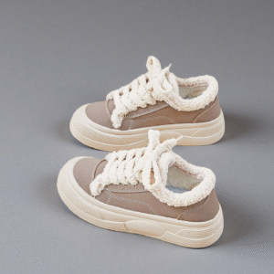 Women's warm, fashionable, and casual sneakers with thick-soled, padded white shoes – perfect for both sports and everyday wear Q2021