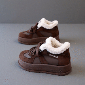 Fur-lined DeXun women's shoes, snow boots, women's 2025 winter new model, thick-soled warm high-top cotton shoes, women's cotton boots KT330