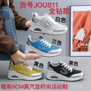Women's breathable thick cushioned soft-soled diamond-inlaid sports shoes JOU811