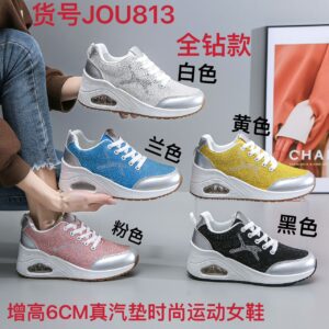 Women's breathable thick cushioned soft-soled diamond-inlaid sports shoes JOU813