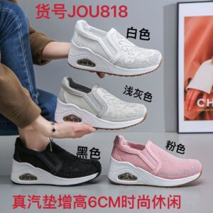 Women's breathable thick cushioned soft-soled diamond-inlaid sports shoes JOU818