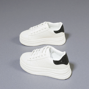 White sneakers: thick-soled sneakers, student casual shoes HDA07
