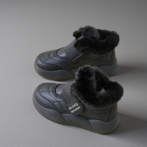 2025 Winter Retro Fleece Woolen Women's Boots with Fleece Snow Boots Casual One-Piece Cotton Shoes XQ368-1