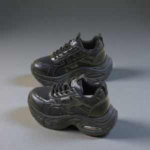 Spring Dad Shoes & Women's Shoes: Black, Trendy, Student-Style, Thick-Soled, Running & Casual Shoes for Beginners-FB899