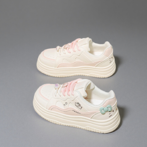 2026 Spring Trendy Chic Thick-Soled Casual White Women's Shoes with Cute Animal Designs-Y9983