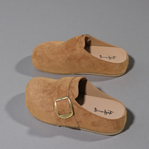 Vintage-style thick-soled high-top bag head Bokken slippers for women's outerwear, 2026 spring new model one-heel Bokken shoes semi-tight Y701