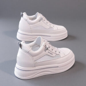 Women's summer mesh sneakers with thick soles and high-top design for petite frames, featuring breathable breathable board shoes YT2067