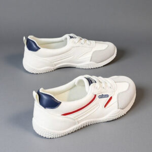 2025 Spring Collection: Flat White Sneakers for Women-Lightweight Single-Strap Design with Low-Heel German Training Style Casual Board Shoes K1510