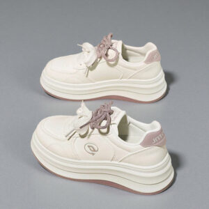 2026 Spring Collection: Women's White Sneakers with Thick Soles, Korean-Style Versatile Casual Sports Shoes for Girls-Trendy HB816