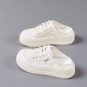 2026 Summer Casual Half-Slip-On Mesh Half-Sandal with Hollowed-Out White Sneakers and Lazy Woman's Bag Headband-KT2650