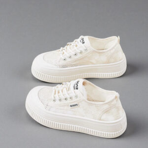 2026 Summer White Lace Korean-Style Thin-Heel Women's Shoes with Thick Soles and Breathable Mesh Design-Trendy Casual Footwear Model KT2639