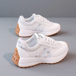 Women's Spring 2026 Colorful Casual Sports Shoes with Tied Straps, Thick Sole, Large Size, Breathable Agan Shoes ZY1713