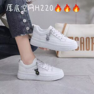 2026 Summer Women's Low-Top Sneakers with Thick Mesh Soles for Height Increase, Sports Shoes, Casual Shoes for Girls, Size H220