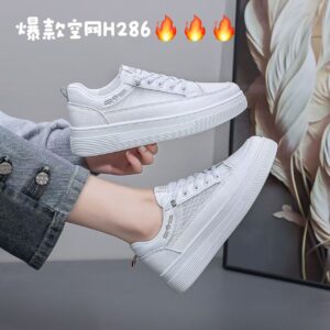 2026 Summer Women's Low-Top Sneakers with Thick Mesh Soles for Height Increase, Sports Shoes, Casual Shoes for Girls, Size H286
