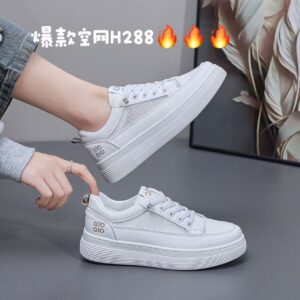 2026 Summer Women's Low-Top Sneakers with Thick Mesh Soles for Height Increase, Sports Shoes, Casual Shoes for Girls, Size H288
