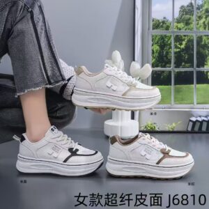 2026 Spring Thick-Soled增高 Casual White Women's Sports Shoes (Large Size) J6810