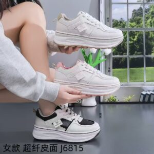 2026 Spring Thick-Soled增高 Casual White Women's Sports Shoes (Large Size) J6815