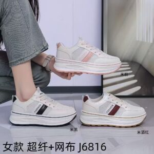2026 Spring Thick-Soled增高 Casual White Women's Sports Shoes (Large Size) J6816