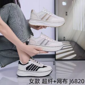 2026 Spring Thick-Soled增高 Casual White Women's Sports Shoes (Large Size) J6820