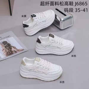 2026 Spring Thick-Soled增高 Casual White Women's Sports Shoes (Large Size) J6865
