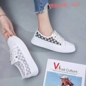 2026 Summer New Breathable Student Flat-Soled Board Shoes with镂空 Design for Women-Casual Board Shoes A02