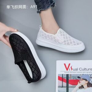 2026 Summer New Breathable Student Flat-Soled Board Shoes with镂空 Design for Women-Casual Board Shoes A91