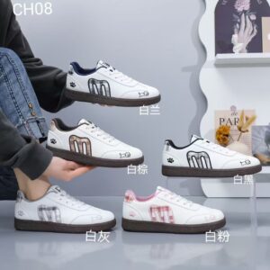 Spring 2026 Casual White Sneakers for Women-Flat, Lightweight, and Stylish (Size 0.6 Difference) CH08