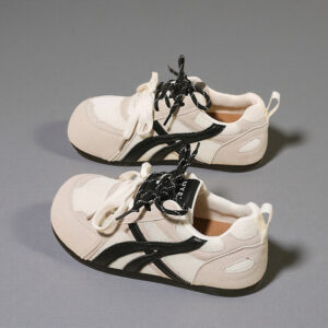 Soft Leather Cute Flat-Soled Women's Training Shoes-2026 Spring Trendy Dual-Lace Lightweight Casual Shoes K273